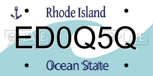 ED0Q5Q Rhode Island License Plate