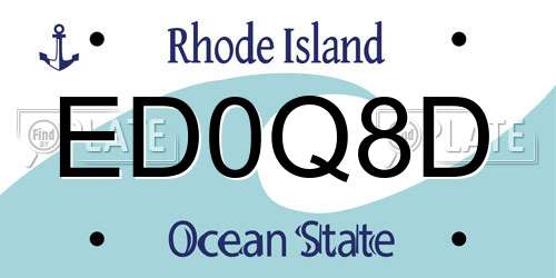 ED0Q8D Rhode Island License Plate