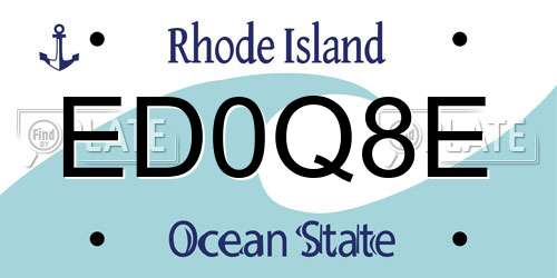 ED0Q8E Rhode Island License Plate