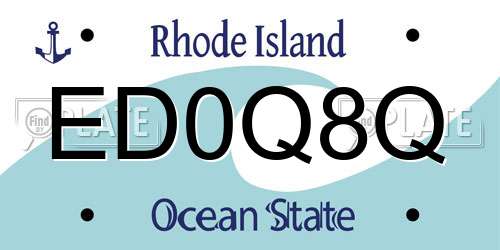 ED0Q8Q Rhode Island License Plate
