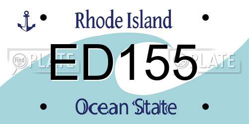 ED155 Rhode Island License Plate
