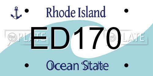 ED170 Rhode Island License Plate