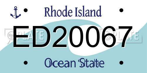ED20067 Rhode Island License Plate