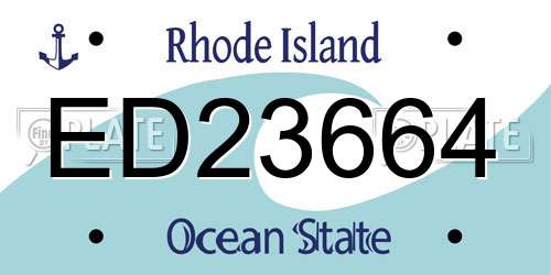 ED23664 Rhode Island License Plate