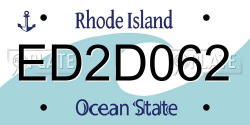 ED2D062 Rhode Island License Plate