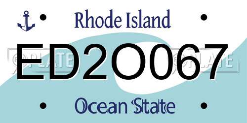 ED2O067 Rhode Island License Plate