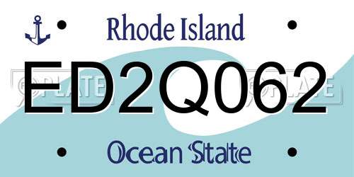 ED2Q062 Rhode Island License Plate