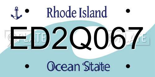 ED2Q067 Rhode Island License Plate
