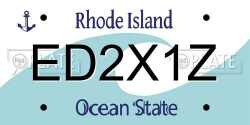 ED2X1Z Rhode Island License Plate