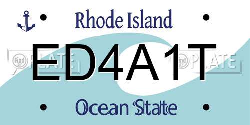 ED4A1T Rhode Island License Plate
