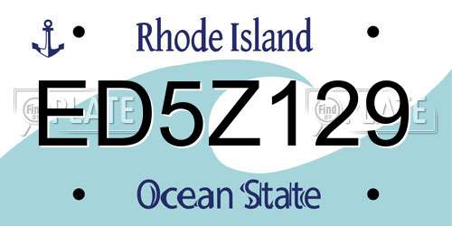 ED5Z129 Rhode Island License Plate