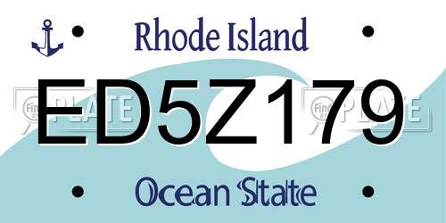 ED5Z179 Rhode Island License Plate