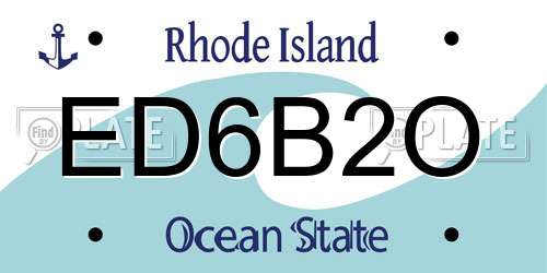 ED6B2O Rhode Island License Plate