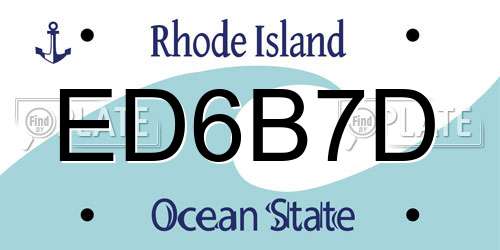 ED6B7D Rhode Island License Plate