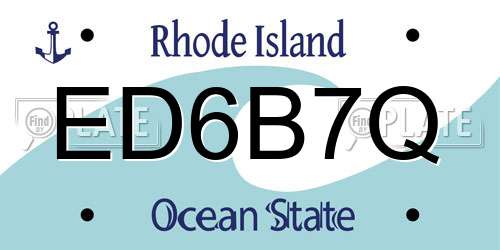 ED6B7Q Rhode Island License Plate