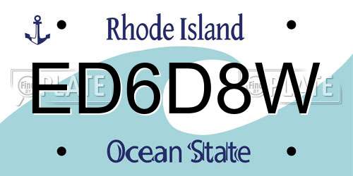 ED6D8W Rhode Island License Plate