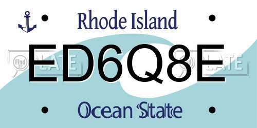 ED6Q8E Rhode Island License Plate