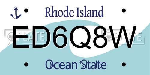 ED6Q8W Rhode Island License Plate