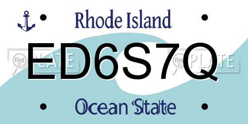 ED6S7Q Rhode Island License Plate