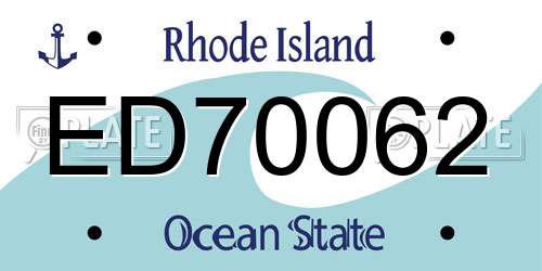 ED70062 Rhode Island License Plate