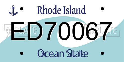 ED70067 Rhode Island License Plate