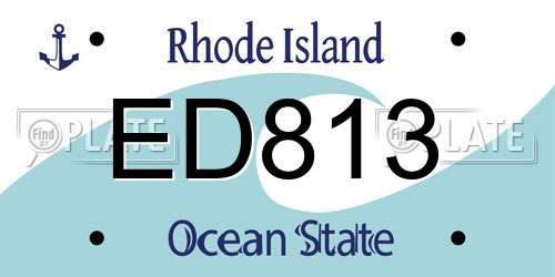 ED813 Rhode Island License Plate