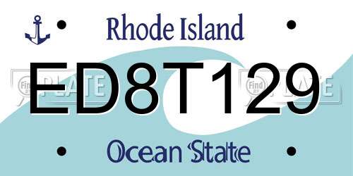 ED8T129 Rhode Island License Plate