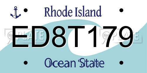 ED8T179 Rhode Island License Plate