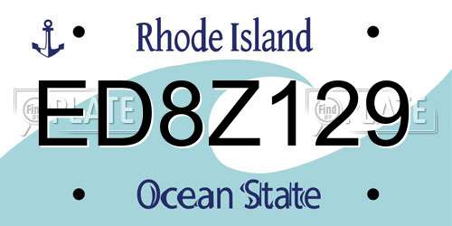 ED8Z129 Rhode Island License Plate