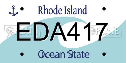 EDA417 Rhode Island License Plate