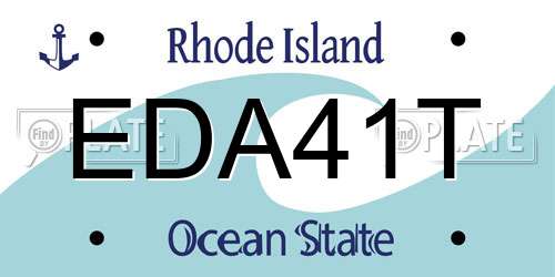 EDA41T Rhode Island License Plate