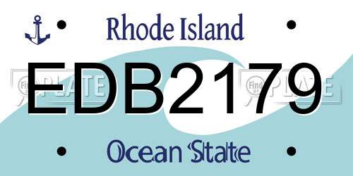 EDB2179 Rhode Island License Plate