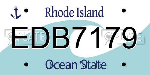 EDB7179 Rhode Island License Plate