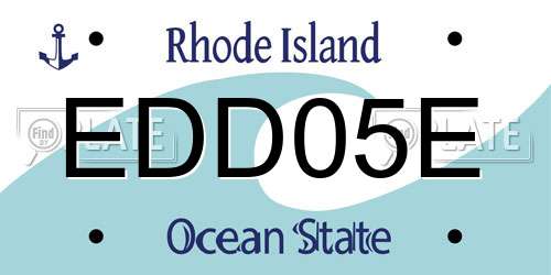EDD05E Rhode Island License Plate
