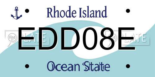 EDD08E Rhode Island License Plate