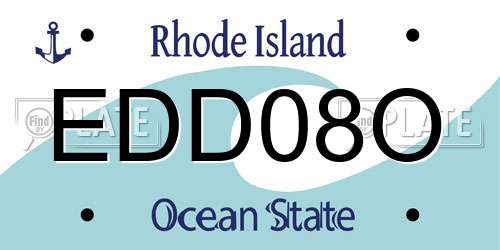 EDD08O Rhode Island License Plate