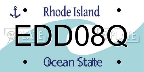 EDD08Q Rhode Island License Plate
