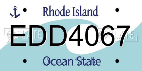 EDD4067 Rhode Island License Plate