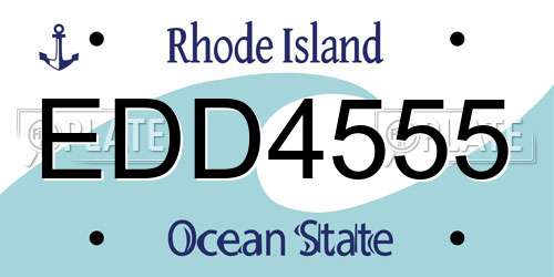 EDD4555 Rhode Island License Plate