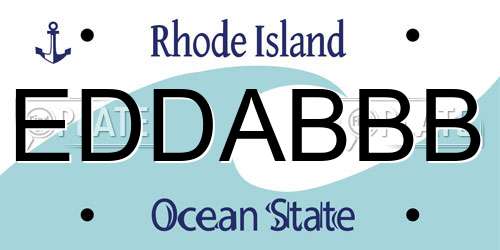 EDDABBB Rhode Island License Plate