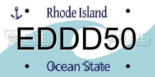 EDDD50 Rhode Island License Plate