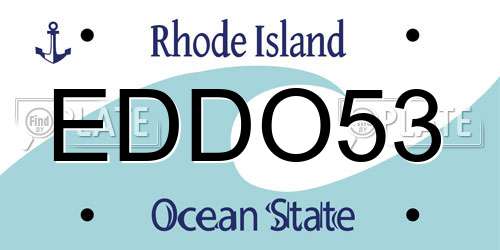 EDDO53 Rhode Island License Plate