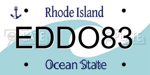 EDDO83 Rhode Island License Plate