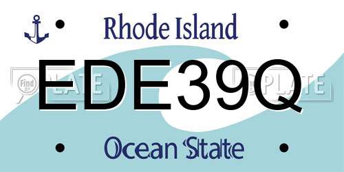 EDE39Q Rhode Island License Plate