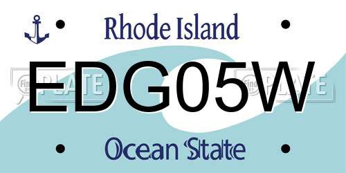 EDG05W Rhode Island License Plate
