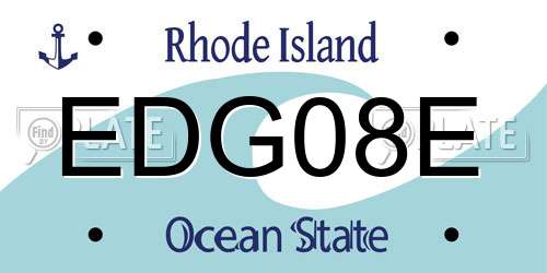 EDG08E Rhode Island License Plate