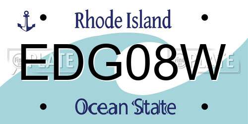 EDG08W Rhode Island License Plate