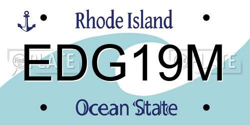EDG19M Rhode Island License Plate