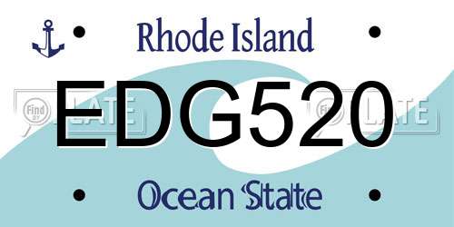 EDG520 Rhode Island License Plate