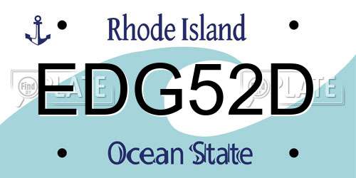 EDG52D Rhode Island License Plate
